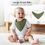 Yoofoss Baby Bibs 10 Pack Muslin Cotton Dribble Bandana Bibs 6 Layer Absorbent view 3