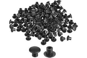 uxcell 600Pcs Screw Hole Plugs, 5mm(3/16") Dia Plastic Snap in Shelf Button Flush Type Caps for Furniture Cabinet Cupboard, B