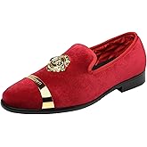 ELANROMAN Men's Velvet Loafers Dress Fashion Wedding Party Prom Shoes
