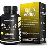 Vitamin D3 with Vitamin K2 MK-7 ★ New ★ Full 3,000 IU Per Capsule Plus 115mcg MK7 from Natto - Natural, Effective, Safe - Supports Bone and Heart Health - Gluten Free - 90 Capsules