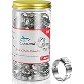 AKIHISA 114Pcs 3/4 Inch PEX Crimp Rings, 304 Stainless Steel PEX Clamps PEX Fittings for Pex Tubing Pipes