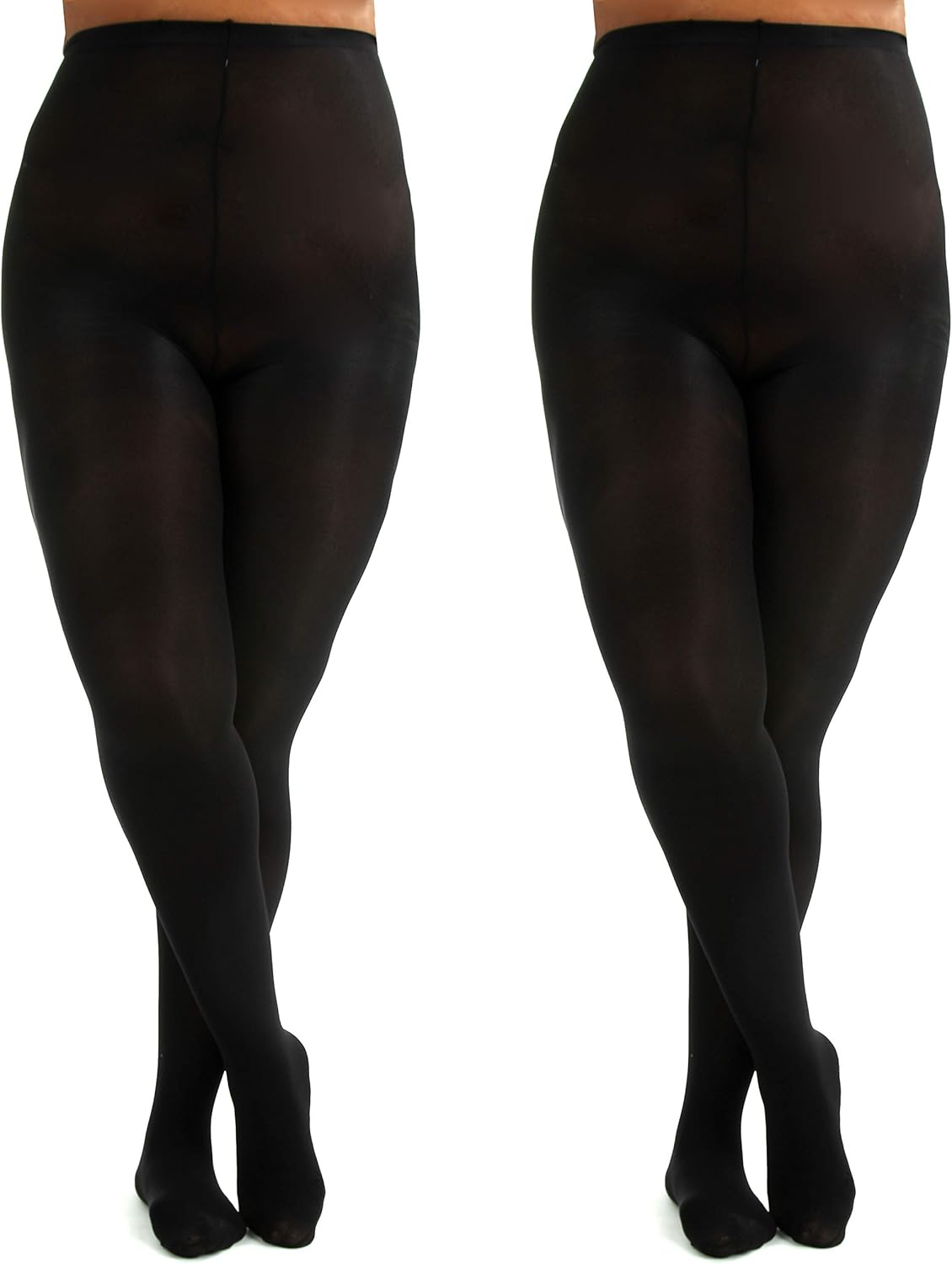 Silky Toes Women's Plus Size Opaque Microfiber Casual Tights- 1 or 2 Pairs at  Women’s Clothing store