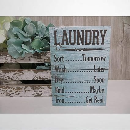 DONL9BAUER - Cartel de madera para lavandería, lavandería, diseño de