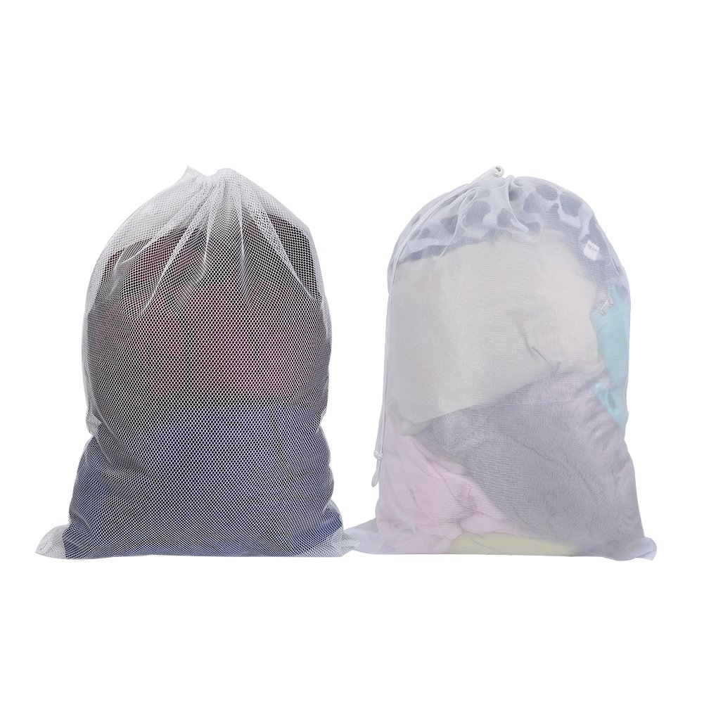 Vivifying Large Washing Net Bags, Set of 2 Durable Fine Mesh Laundry Bag with Lockable