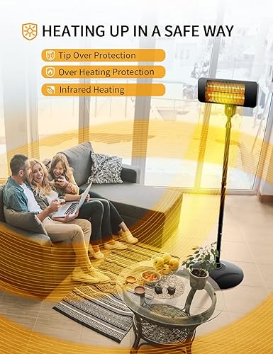 Electric Outdoor Heater- Patio Heater for Outdoor Use, 1500W