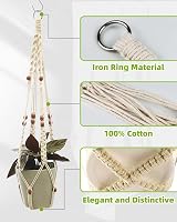 Trongle Macrame Plant Hangers 90cm, Boho Style, 100% Cotton, 2 Packs view 2