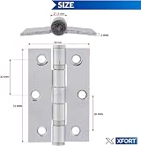 XFORT 3 inch Polished Chrome Ball Bearing Hinges 2 Pairs 40kg Steel Door Hinges view 6