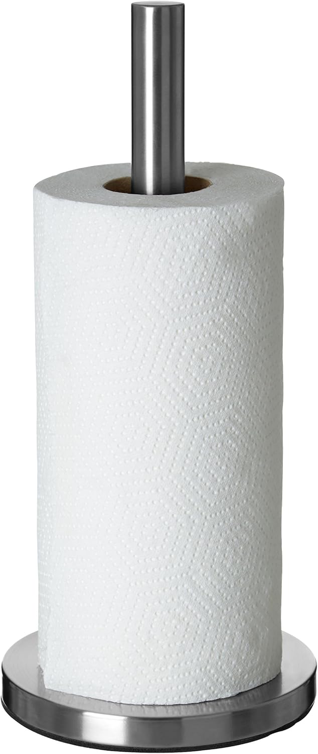 Premier Housewares 511187 Brushed Sleek Kitchen Roll Holder Free Standing Vertical Paper Towel Stand Stainless Steel With Base 33 X 15 X 15 Silver Amazon Co Uk Home Kitchen