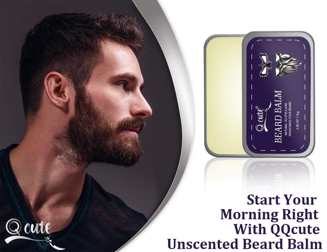 Qqcute Unscented Beard Balm Butter And Wax For Men Beard Grooming