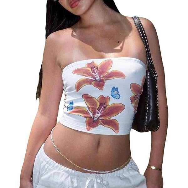NZNDSHD Women Y2K Tube Tops Summer Backless Slim Bandeau