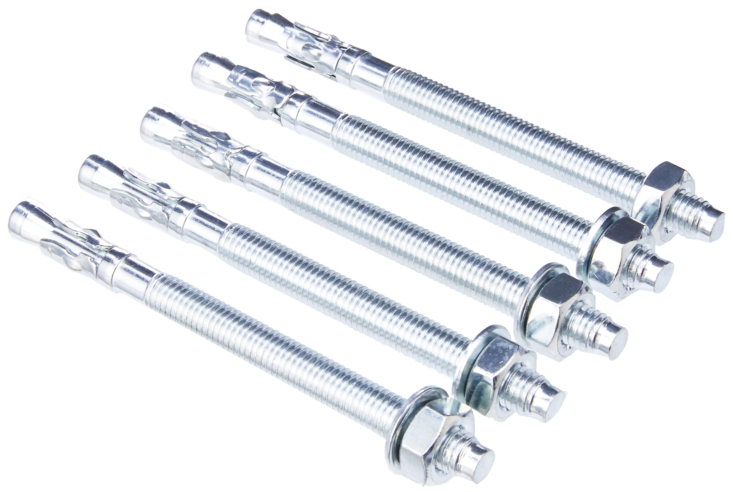AHC K-ZYTB10130B5 M10 x 130 mm Through Bolts - Zinc Plated (Pack of 5)