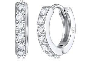 QLKILYR Silver Star Stud Earrings For Girls Women, 925 Sterling Silver Post Dainty Four-pointed Small Stars Stud Earrings | Cute Tiny Earrings for Women