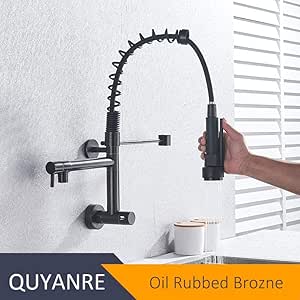 Grifo Banera Cocina De Primavera Montada En La Pared Pulverizador