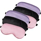 CACASO 6 Pack Silk Sleep Mask, Silk Eye Mask, Black Pink Purple | Soft Satin Blackout Eye Masks for Women Men, Blindfold Eyeshade for Night Sleep Travel