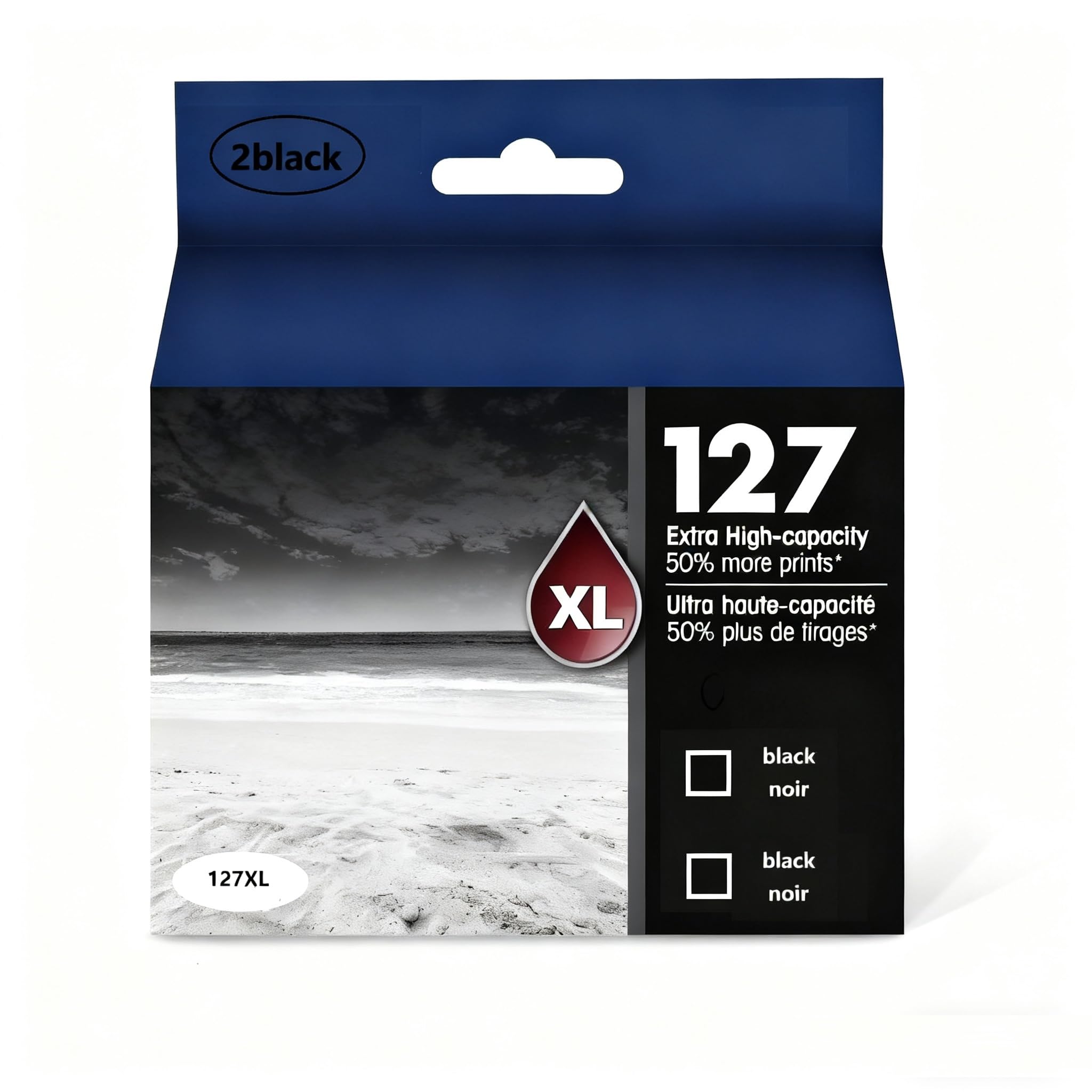 Photo 1 of 127XL Black Ink Cartridge Remanufactured Replacement for Epson 127 XL 127XL Ink Cartridges T127 Ink for Workforce 60 545 845 645WF-3540 WF-3530 WF-3520 WF-7010 WF-7510 Stylus NX530 NX625 Printer