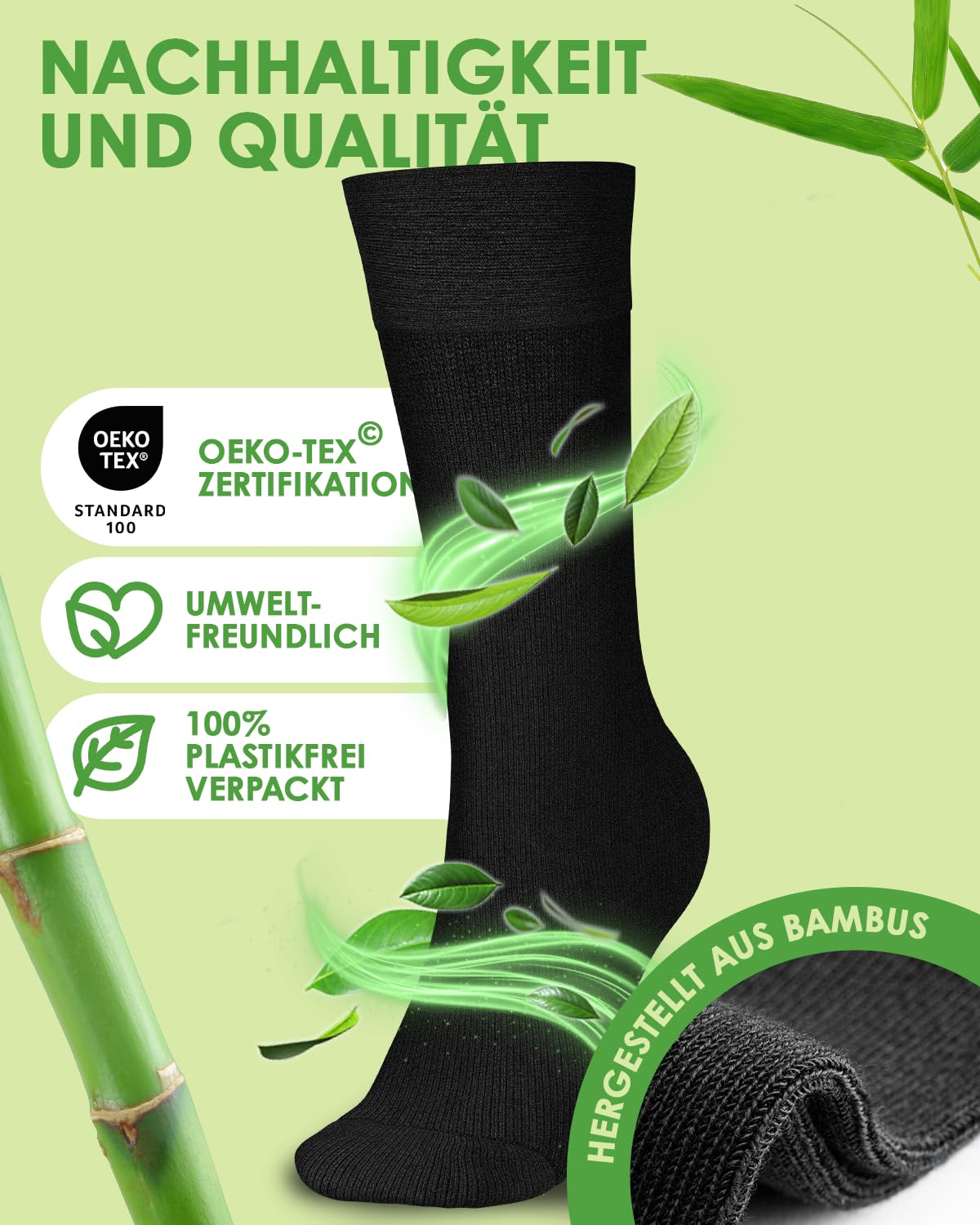 PAIXX Premium Bambus-Socken Herren 43-46, Bamboo-Socks Damen 39-42 & 35-38 – 4/8 Paar Schwarz, Mens Business Socks ohne Gummibund – Anti-Schweiß, Antibakteriell, Atmungsaktiv gegen Schweißfüße 6