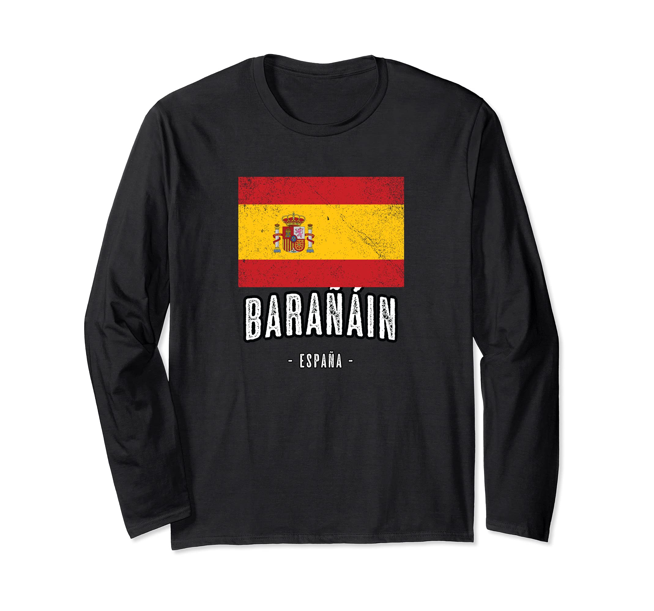 Barañáin Spain | ES Flag, City - Bandera Ropa - Long Sleeve T-Shirt