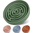 Coomazy Slow Feeder Dog Bowls, Silicone Dog Bowl with Suction Cups, Slow Feeder & Non-Slip Design, Boredom and Anxiety Reducer, Suitable for All Breed Dogs, Avocado Green