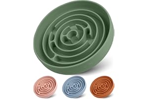 Coomazy Slow Feeder Dog Bowls, Silicone Dog Bowl with Suction Cups, Slow Feeder & Non-Slip Design, Boredom and Anxiety Reducer, Suitable for All Breed Dogs, Avocado Green
