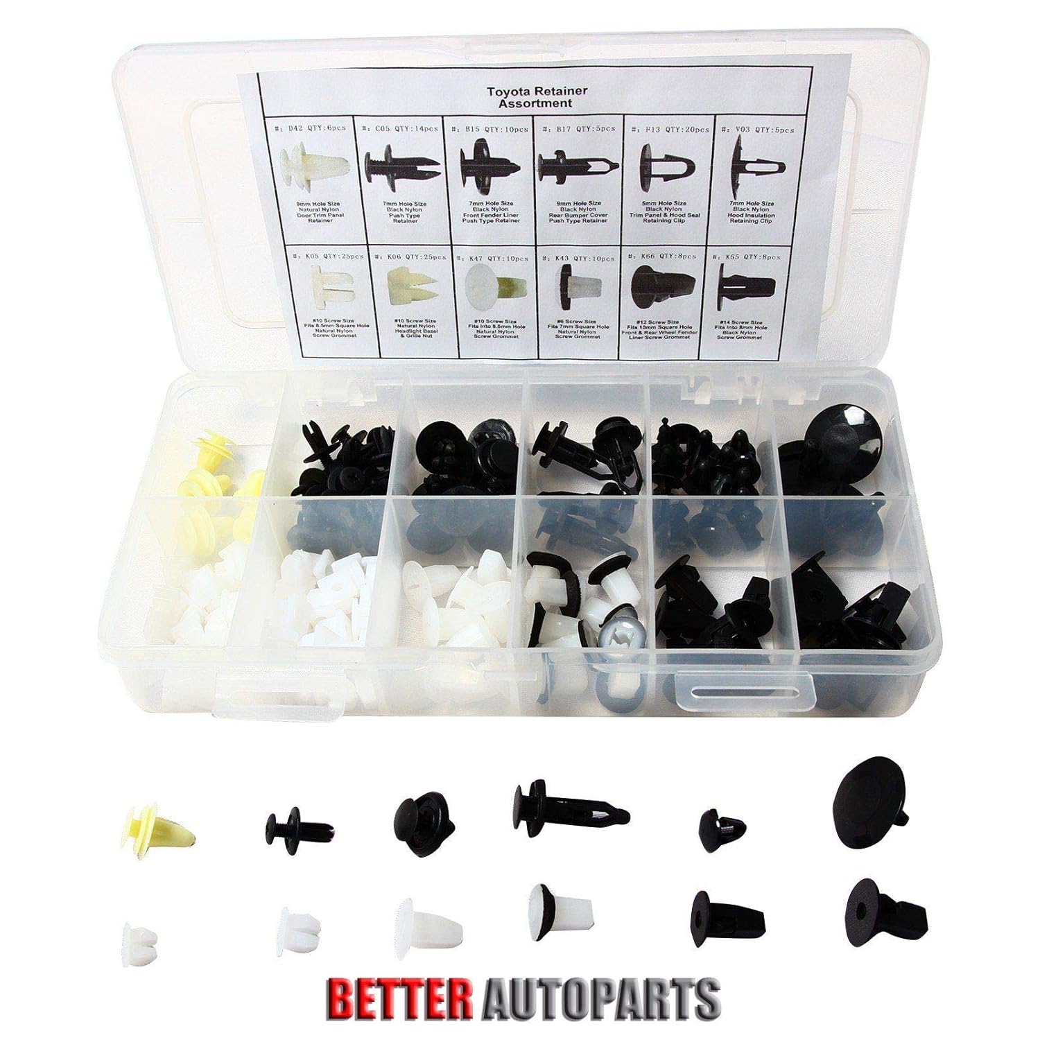 Bumper Fender Hood Trunk Moulding Retainers Clips Assortment Kit for Honda Acura