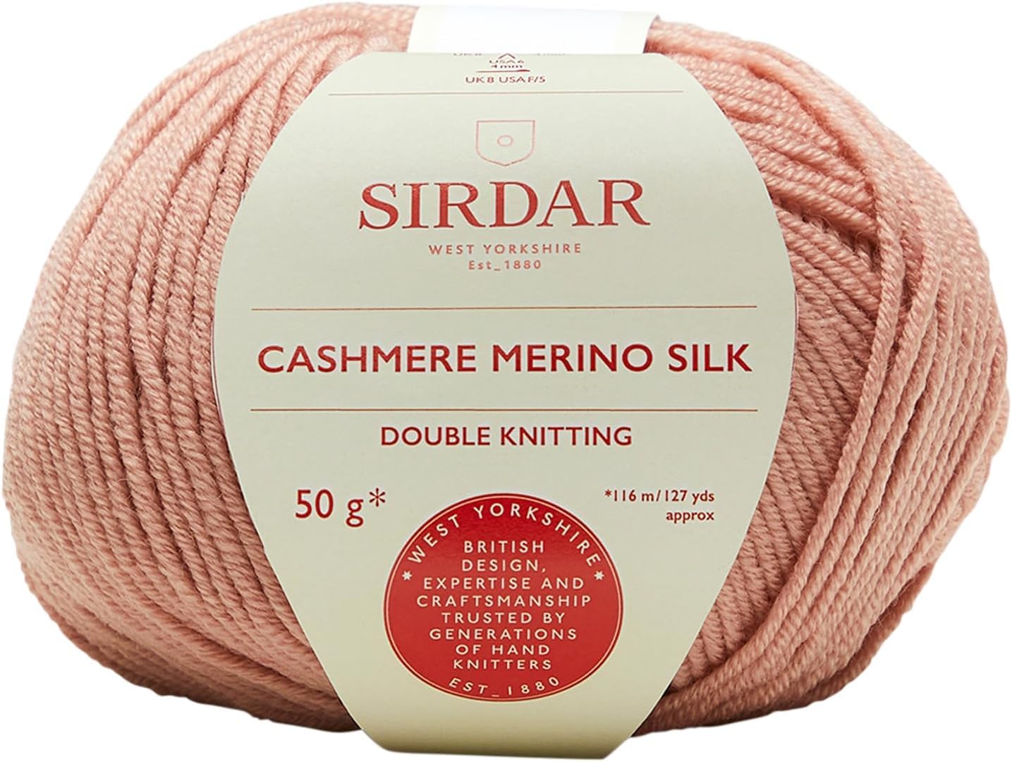 Sirdar Cashmere Merino Silk DK Double Knitting, English Rose (411), 50g