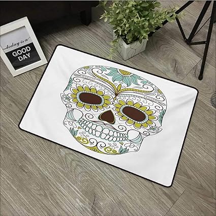Amazon Com Anzhutwelve Sugar Skull Floor Mats Folkloric Calavera
