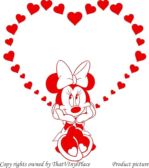 Minnie mouse y corazones 60 cm x 53 cm Color Rojo Disney, diseño de