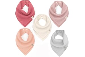 Kishu Baby Indi Organic Baby Bandana Bibs – Fairtrade 4-Way Reversible Drool Bibs for Boys & Girls – Unisex (Set of 5)