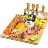 RoyalHouse Bamboo Cheese Board and Charcuterie Boards Set & Serving Tray for Meat, and Wine - Birthday Gifts for Women, Wedding Gift for Couples 2025, Bridal Shower, Housewarming Gift New Home