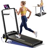 YPOO 16% Walking Pad Incline, Treadmills for Home, Handle Bar, Foldable | 16% Incline Home Treadmill, Foldable Walking Pad with Handles, 300LBS Capacity, Portable, Low Noise
