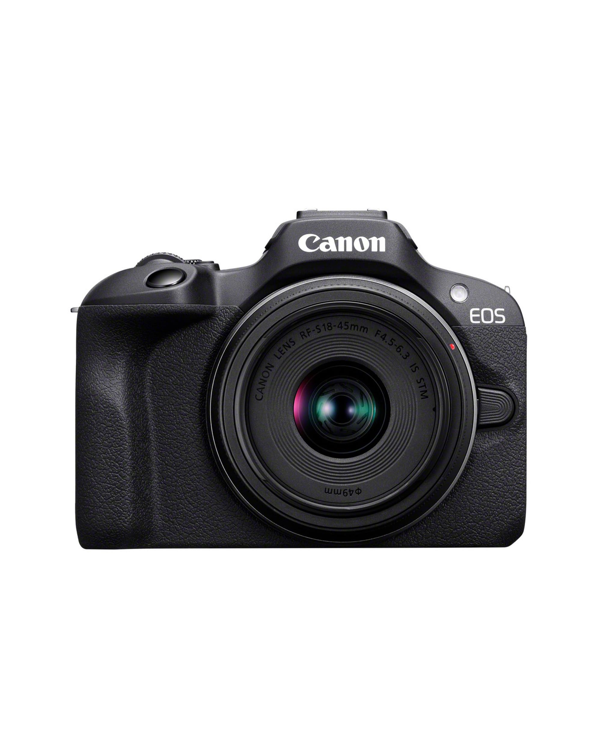 Canon EOS R100 (Gehäuse) mit RF-S 18–45mm & 55–210mm is STM – 24,1 MP APS-C Systemkamera – Dual Pixel CMOS AF, 4K-Video, 6,5 B/s, WLAN & Bluetooth - Perfekt, um kostbare Erinnerungen festzuhalten
