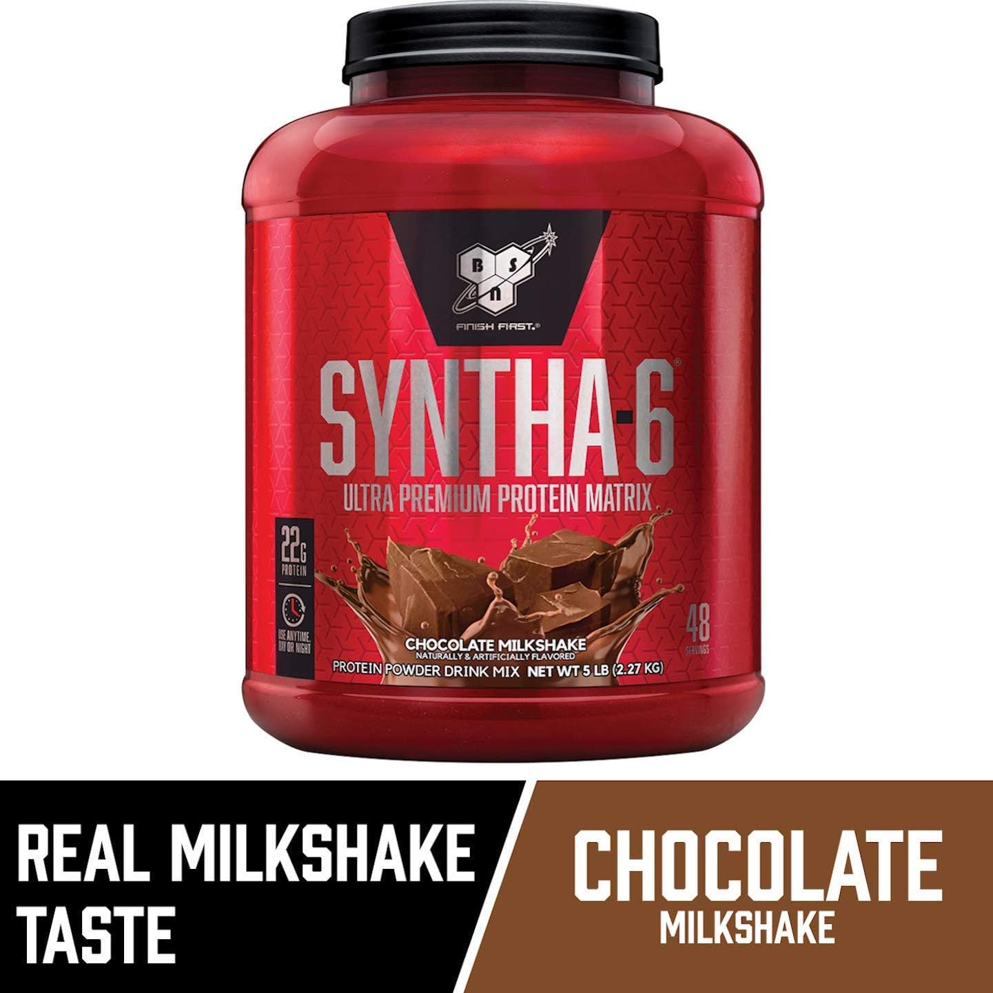 BSN SYNTHA-6 Whey Protein Powder, Micellar Casein, Milk Protein Isolate, Chocolate Milkshake, 48 Servings (Packaging May Vary): Health & Personal Care