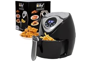 Deco Chef 3.7 QT Personal Digital Air Fryer, 7 One-Touch Cooking Programs, Time and Temperature Controls, Dual Non-Stick Bask
