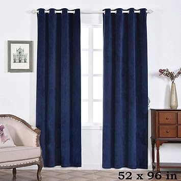 Amazon Com Soft Velvet 52 X 96 Inch Window Drapes Curtains 2