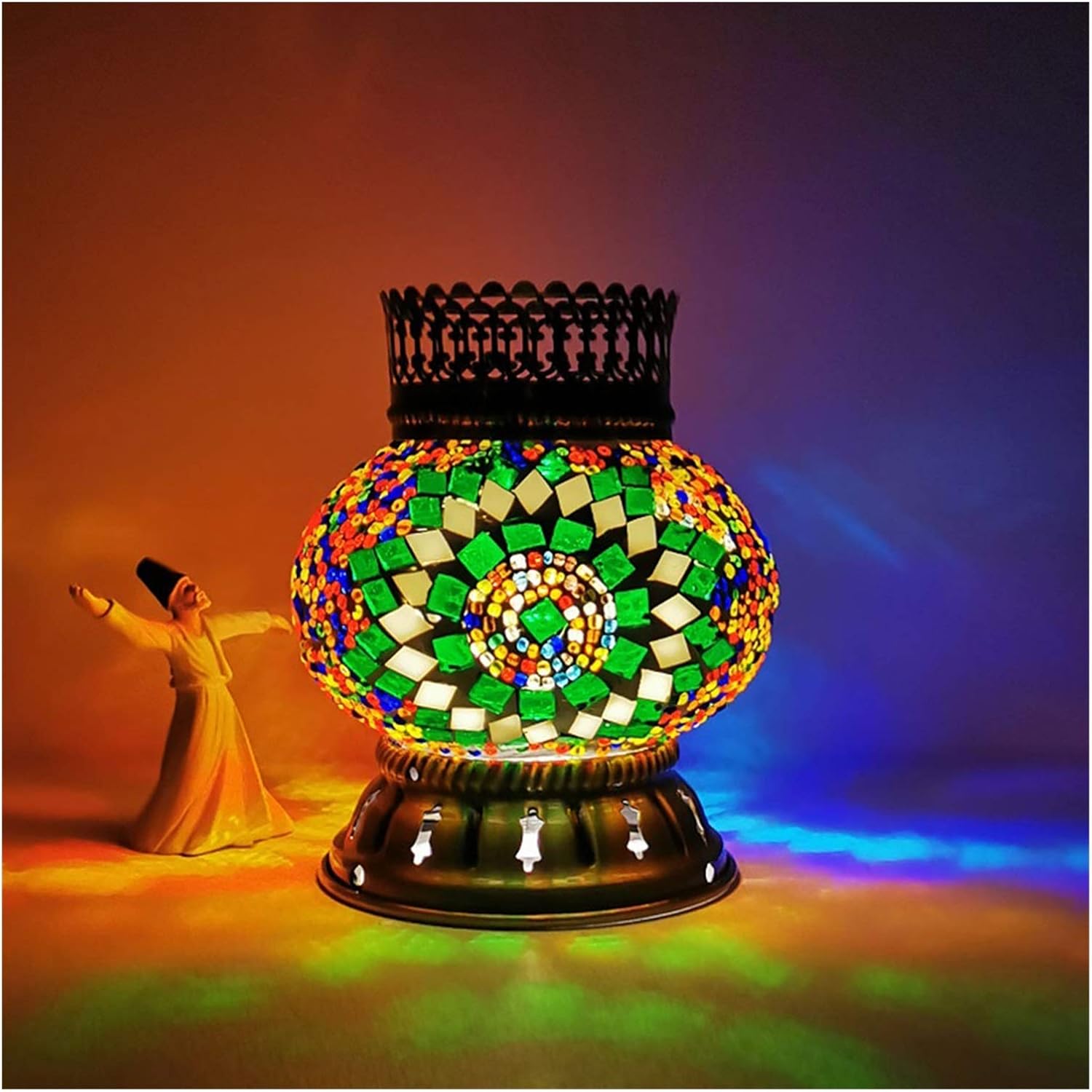 Bedside Battery Operated Decorative Table Lamp, Builtin LED Bulb