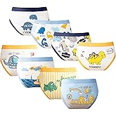 Letoileite Little Boys Briefs Soft Cotton Underwear Dinosaur Shark Printed Toddler Underwear Boys 2-12Years(8 Pack)