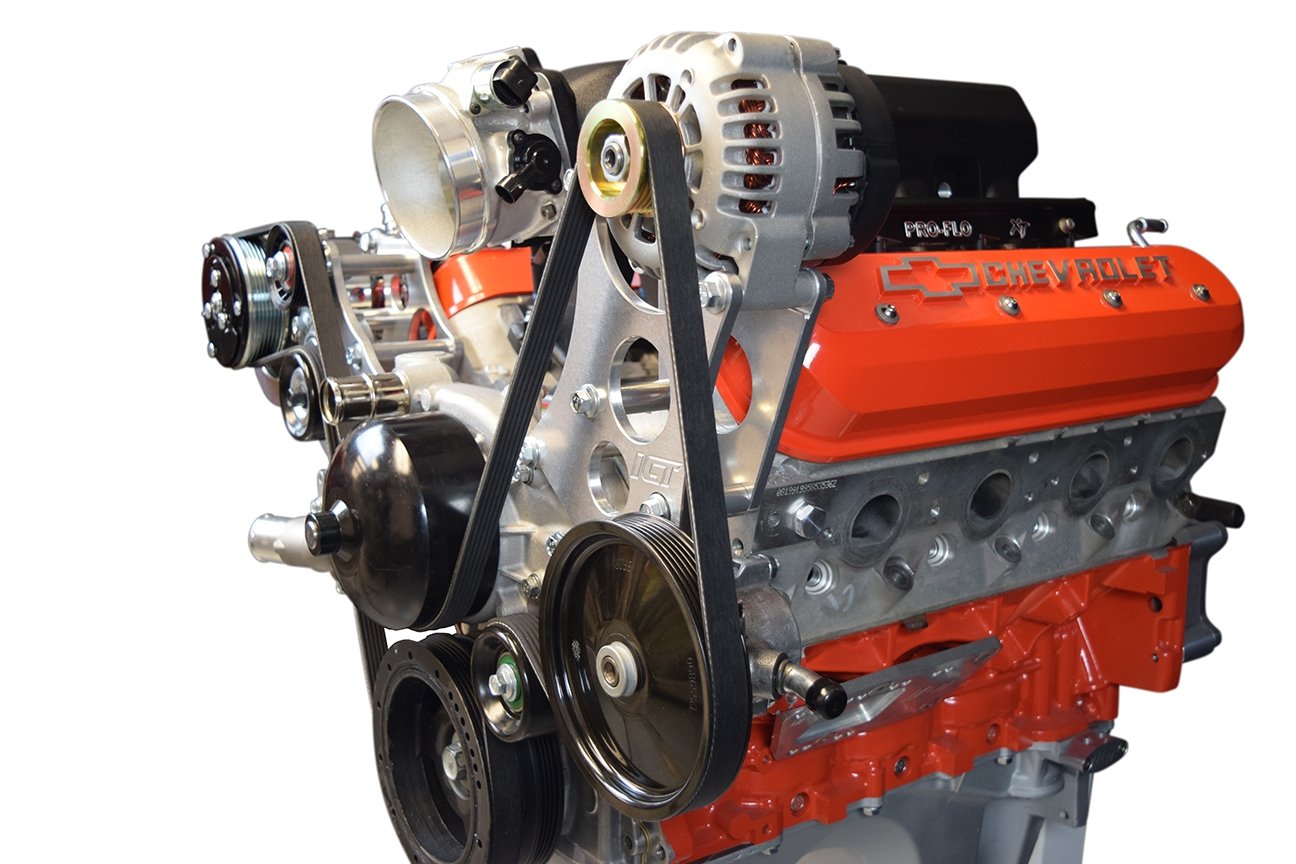 ICT Billet Corvette LS High Mount Alternator & Power Steering Pump