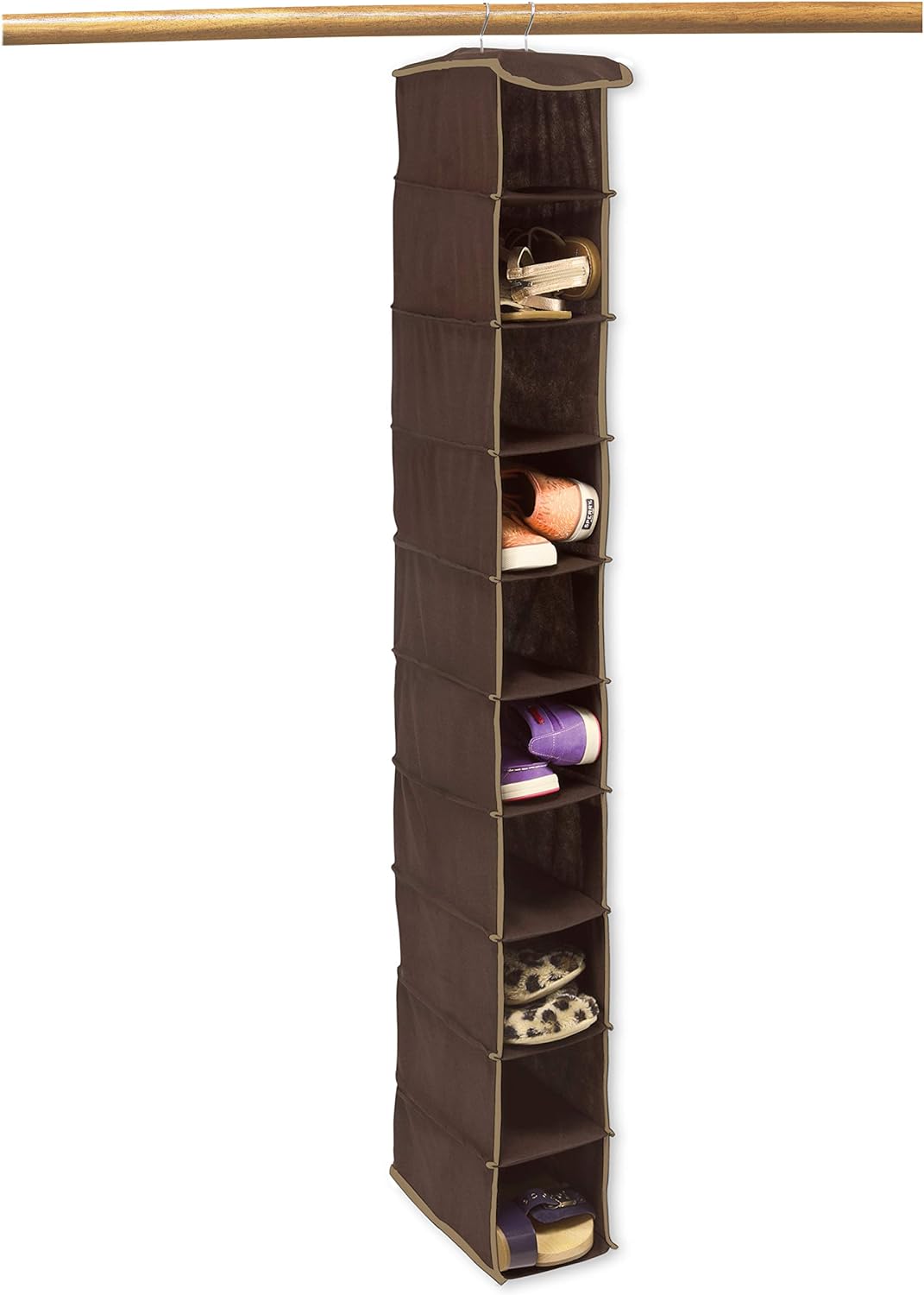 amazon shoe racks for closets on Amazon Com Simple Houseware 10 Shelves Hanging Shoes Organizer Holder For Closet Brown Kitchen Dining
