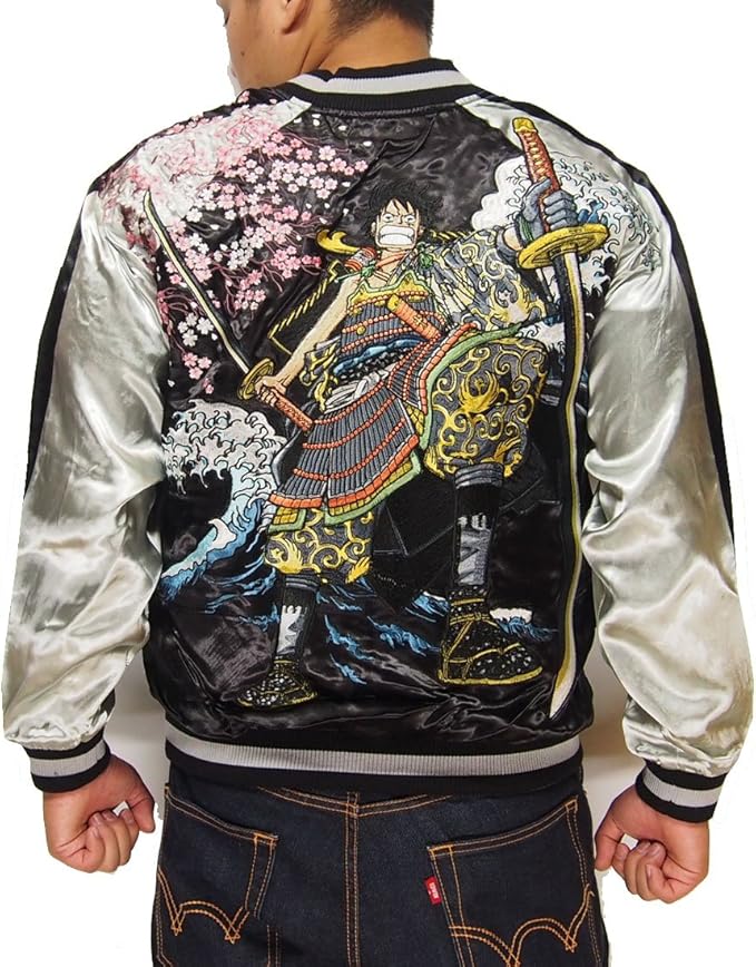 海賊ワンピース Onepiece 武者ルフィ リバーシブルスカジャン Opsj 006 コート ジャケット 通販 Amazon