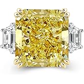 Effinny 10ct Luxurious Crushed Ice Radiant Cut Three Stone Engagement Ring,Big CZ Cubic Zirconia 925 Sterling Silver Promise Ring for Wedding,Daily,Travel