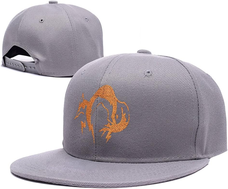 JIUWEI Metal Gear Solid Fox Hound Logo Adjustable Snapback Embroidery Hats Caps - Grey