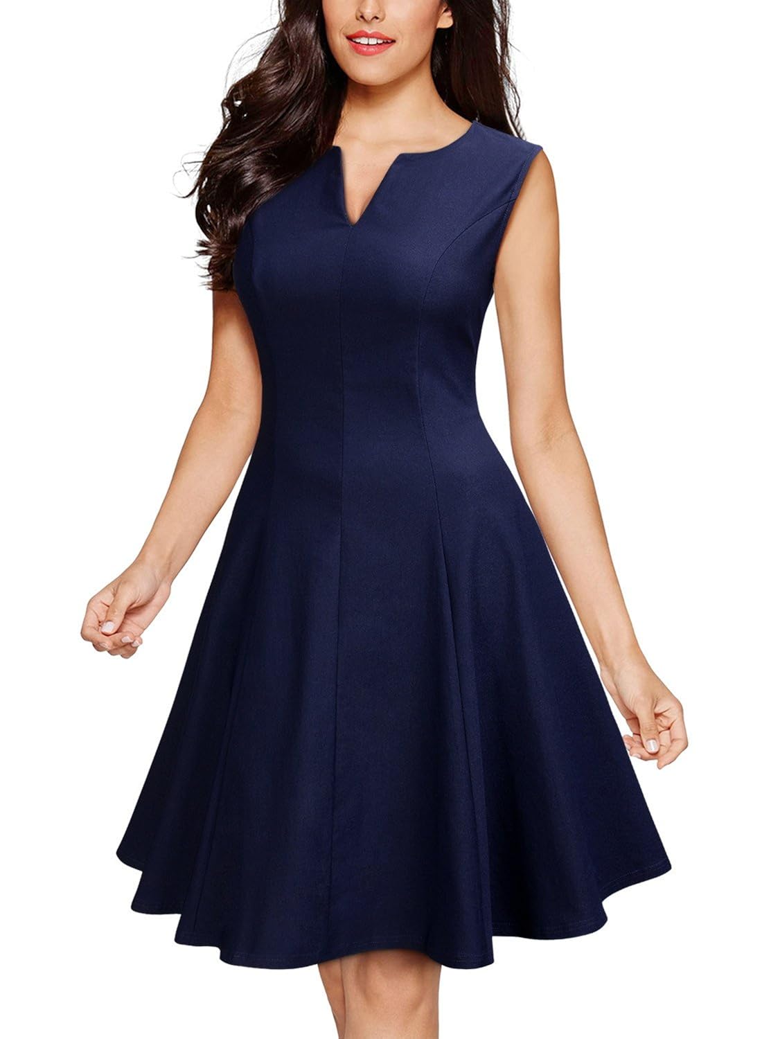 Miusol Damen 50er Vintag Style Swing A-Linie Kleid