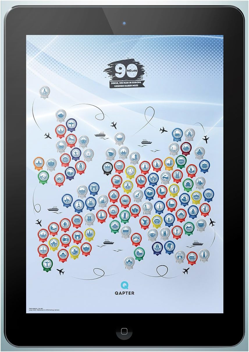 Qapter Scratch Card 99 Things – Bucket list, Cardboard, Multicoloured 84 x 59.5 x 0.1 cm, Cardboard, multicoloured, 84 x 59.5 x 0.1 cm