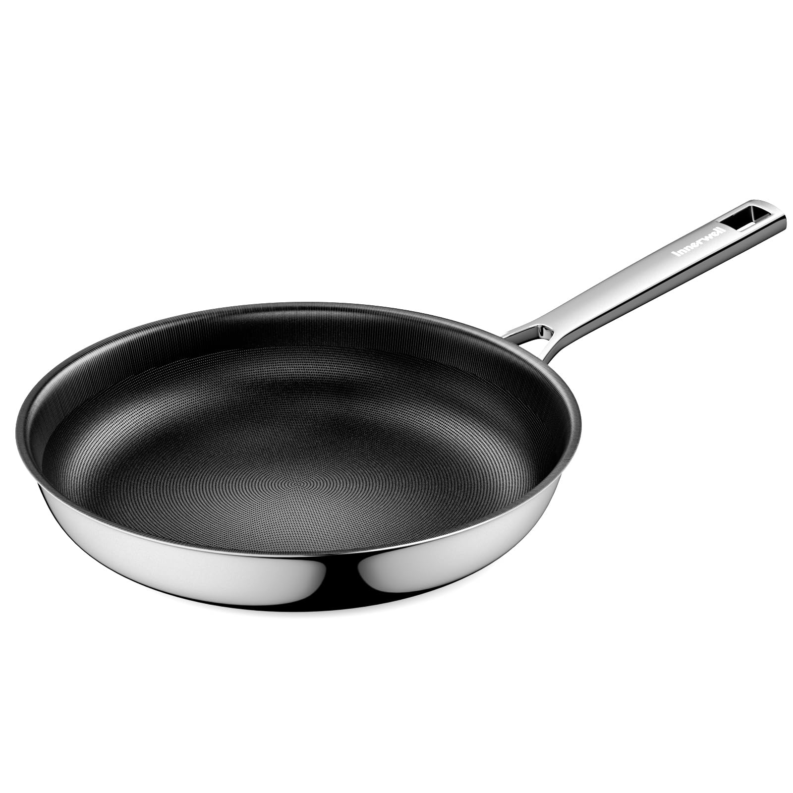 Innerwell Nonstick Ceramic Frying Pan 20 cm, Tri-Ply Stainless Steel Frying Pan Skillet with Titanium Ceramic Coating, Omelet Pan Induction, PFOA Free