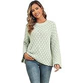 Womens Fall Sweaters 2025 Casual Long Sleeve Knit Crewneck Hollow Out Lightweight Soft Pullover Sweater Tops