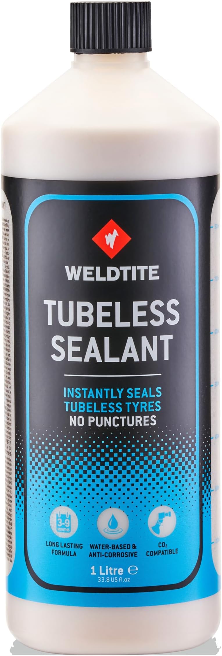 WELDTITE Tubeless Sealant 1 Litre - Instant Tyre Puncture Sealant for Tubeless