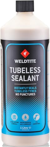 WELDTITE Tubeless Sealant 1 Litre - Instant Tyre Puncture Sealant for Tubeless