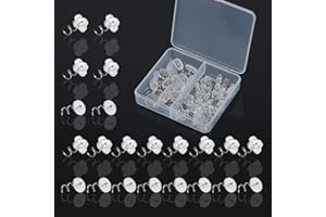 LUNARM 40 PCS Upholstery Tacks Clear Heads Twist Pins with Storage Box, 2 Styles Bedskirt Tacks Pins for Upholstery, Slipcovers, and Bedskirts Decoration (0.59 Inches)