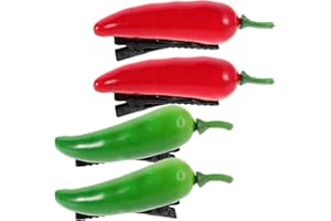OSOLADY 4pcs Chili Pepper Hair Accessories Vegetable Hair Decor with Secure Grip for Women Stylish