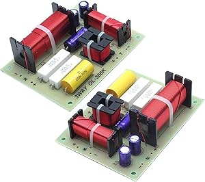Modengzhe 2 Pcs 3-Way HiFi Speaker Frequency Divider, 180W Audio Crossover Filter for Professional or Home Use